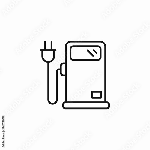 electric car charging icon sign vector