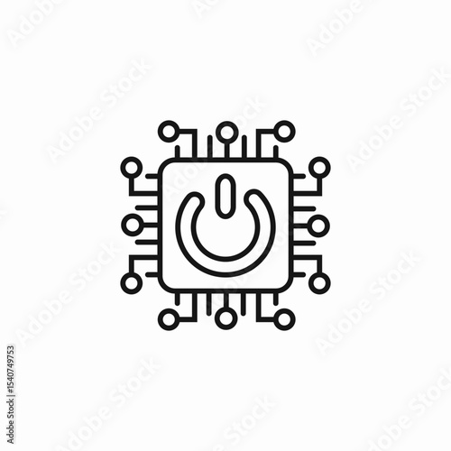 embedded system chip icon sign vector