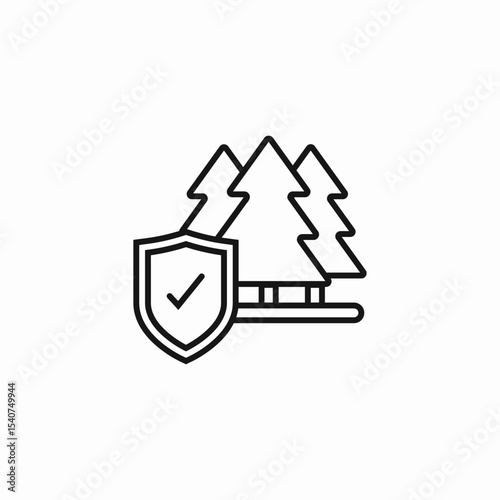 forest shield protection icon sign vector