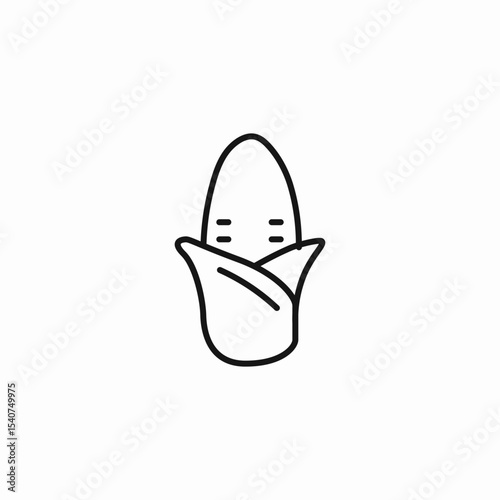 fresh corn cob icon sign vector