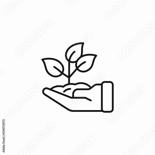 hand holding plant icon sign vector