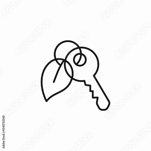 key leaf sustainable icon sign vector