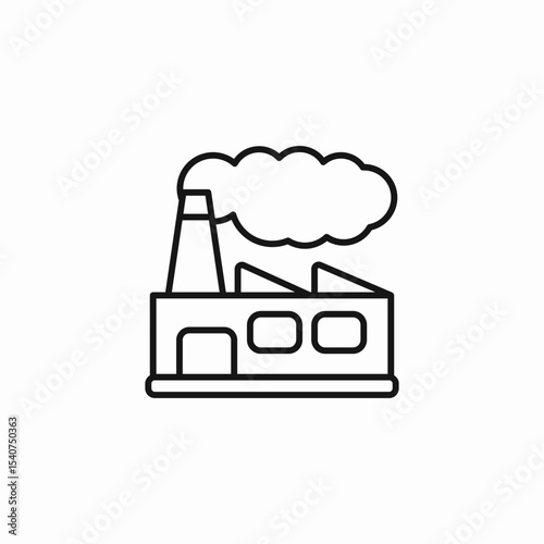 industrial building smoke icon sign vector