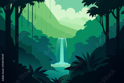 vector illustration of a tropical forest