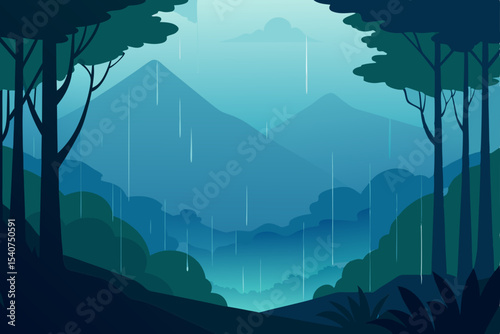 vector illustration of a mountain landscape