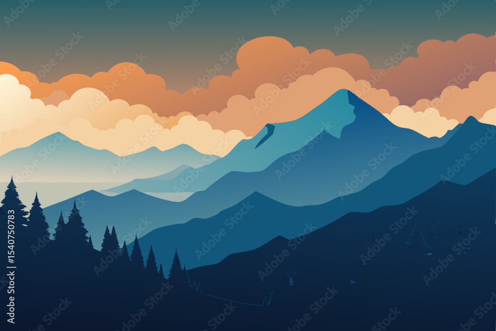 Fototapeta premium mountain landscape in the morning