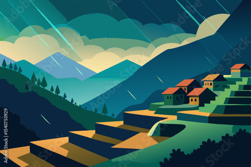 mountain landscape with mountains
