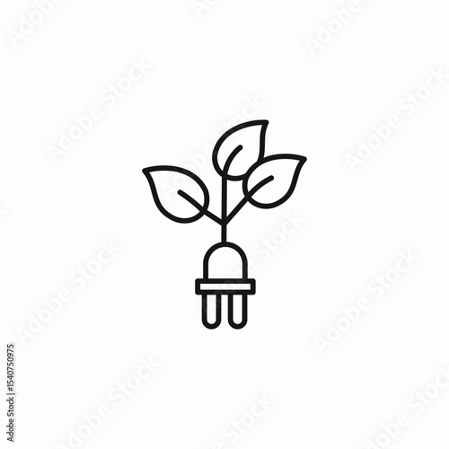 plant power plug icon sign vector
