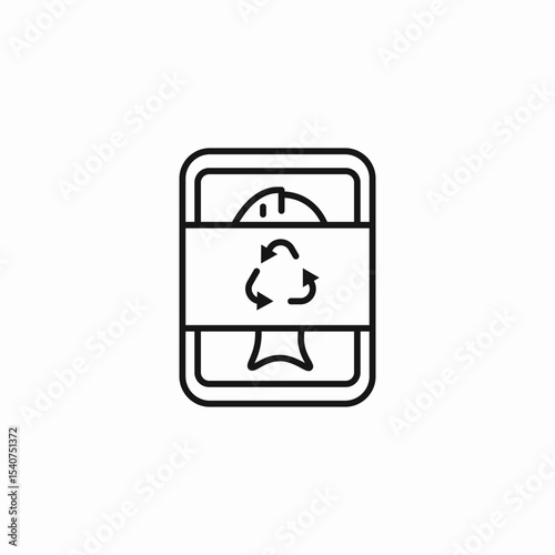 recycled food tray icon sign vector