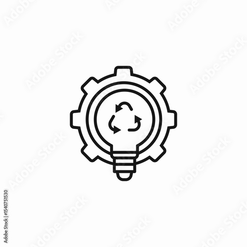 recycling idea gear icon sign vector
