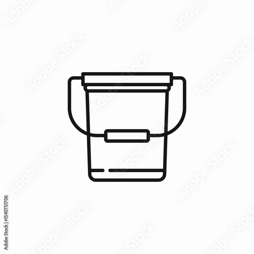simple metal bucket icon sign vector