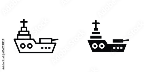 Warship icon concept. vector set. Eps10