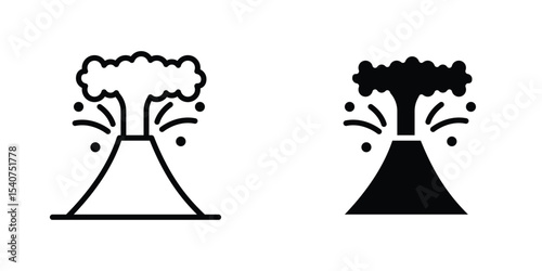 Volcano eruption icon concept. vector set. Eps10