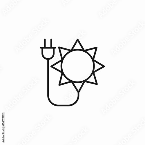 solar power plug icon sign vector