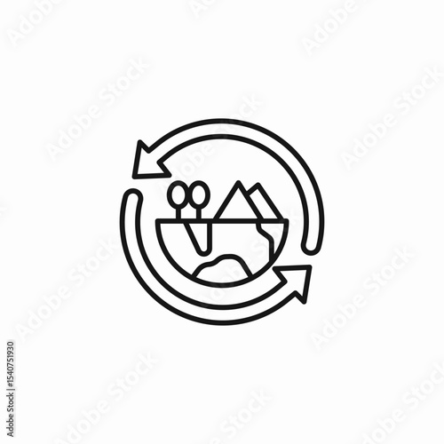 sustainable earth cycle icon sign vector