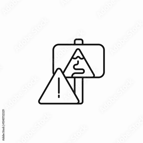 warning mountain sign icon sign vector