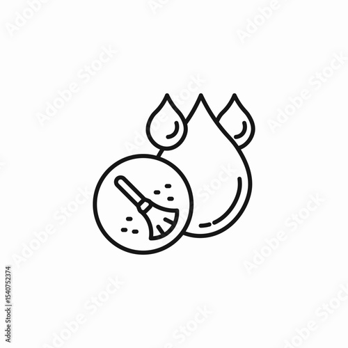 water drop brush icon sign vector