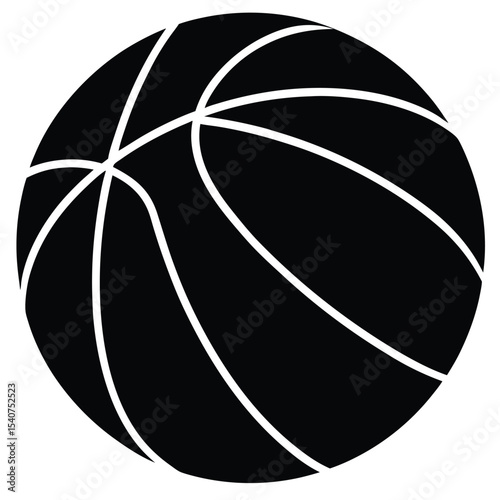 Black and white basketball silhouette icon