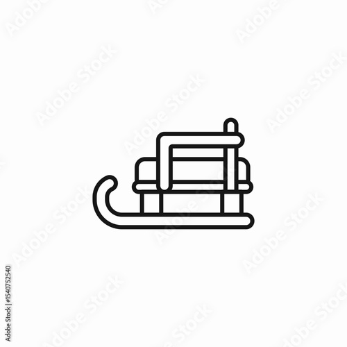 winter wooden sled icon sign vector