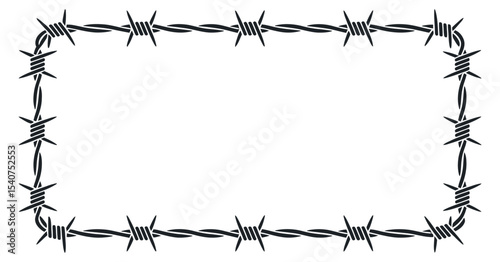 Simple Black and White Barbed Wire Frame Design