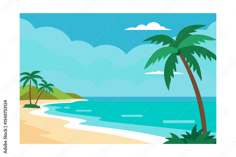 Fototapeta premium tropical beach with palms