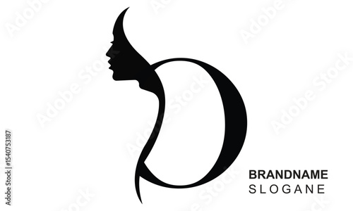 Initial letter O  beauty women face logo design. Unique and luxury feminine vector illustration.