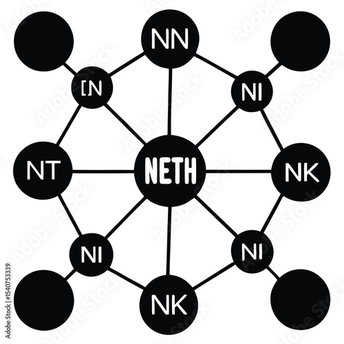 Abstract network diagram with connected nodes