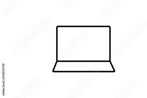 black laptop isolated on white background and vector illustration design 