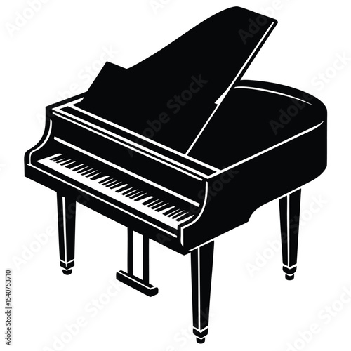 Grand piano silhouette musical instrument icon