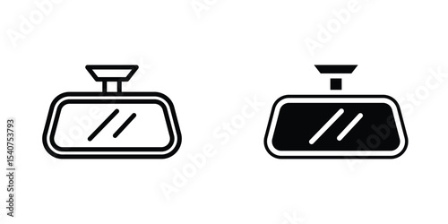 Rear mirror icon concept. vector set. Eps10
