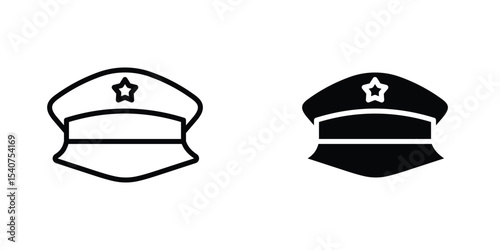 Police cap icon concept. vector set. Eps10