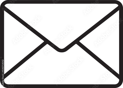 Simple Black Envelope Icon Clean Minimalist Design for Email, Message, and Communication