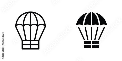 Parachute icon concept. vector set. Eps10