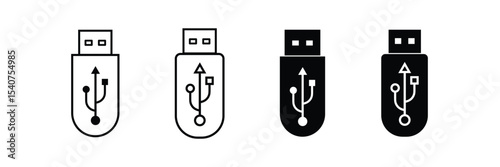 Usb flash drive vector icons. Usb icon set. Flash disk sign and symbol.