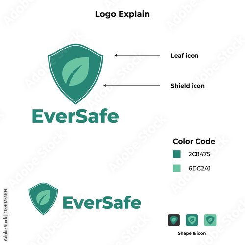 Eco Shield Logo – Leaf and Protection Icon for Safety & Nature