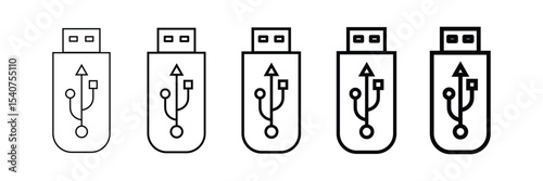 Usb flash drive vector icons. Usb icon set. Flash disk sign and symbol.