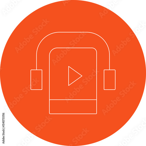 Book audio icon single icon vector illustration