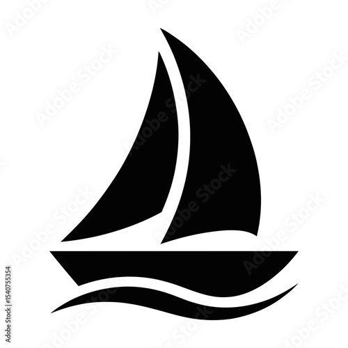 Sailboat silhouette icon isolated on white background