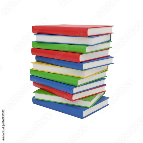 Wallpaper Mural Stack of Colorful Books in 3D Style on Transparent Background Torontodigital.ca