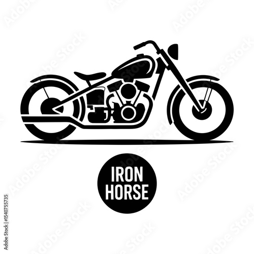 Classic motorcycle silhouette isolated on white background