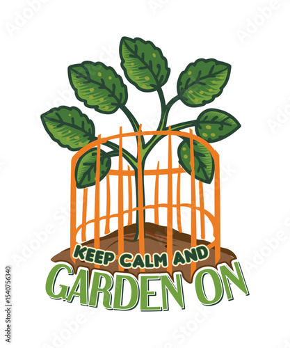 Keep calm and garden on gardening green t-shirt design