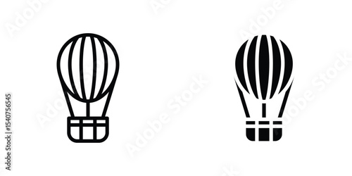 Hot air balloon icon concept. vector set. Eps10