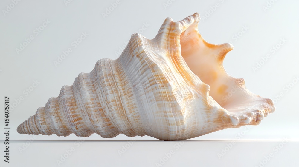 Obraz premium Detailed seashell, light beige