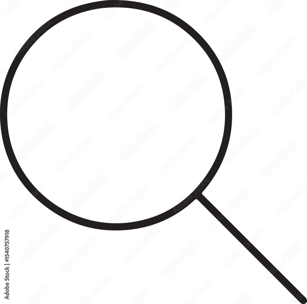 Magnifying Glass Icon Simple Line Art for Search, Zoom, and Discovery Magnifying Glass Icon Simple Line Art for Search, Zoom, and Discovery