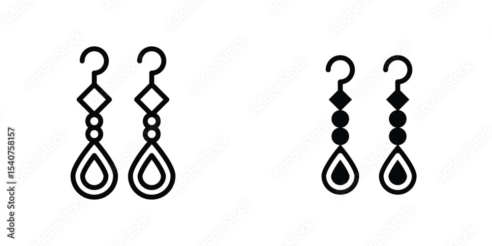 Obraz premium Earrings icon concept. vector set. Eps10