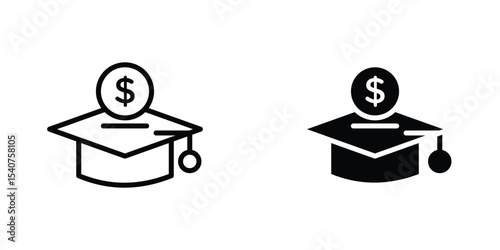 Education cost icon concept. vector set. Eps10