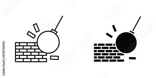 Demolition icon concept. vector set. Eps10