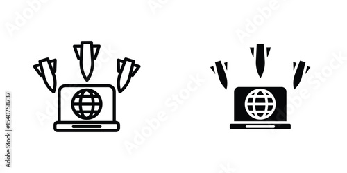 Ddos icon concept. vector set. Eps10
