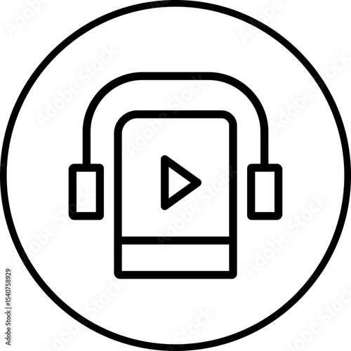 Book audio icon single icon vector illustration