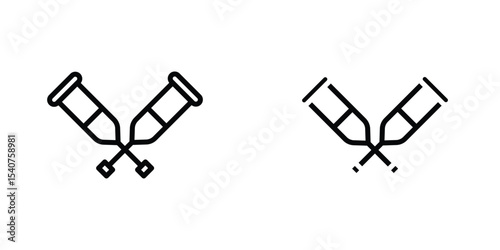 Crutch icon concept. vector set. Eps10